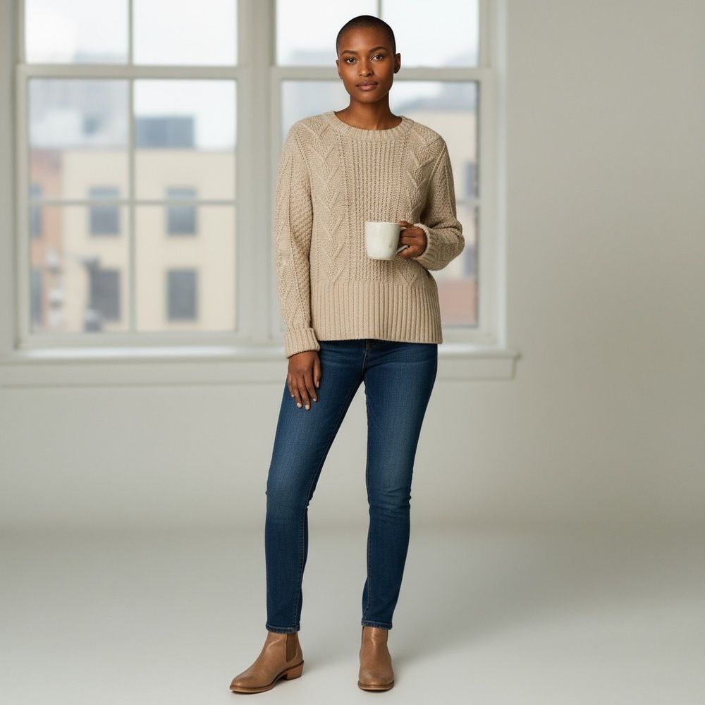 GAP Beige Cable Knit Sweater